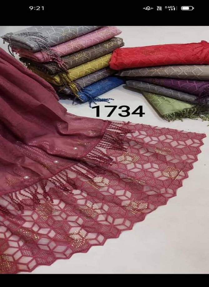 Multi Hijab 1734 Latest Fancy Casual Wear Hosiery Cotton Arabian Pallu Two Side Hijab Collection Full Catalog